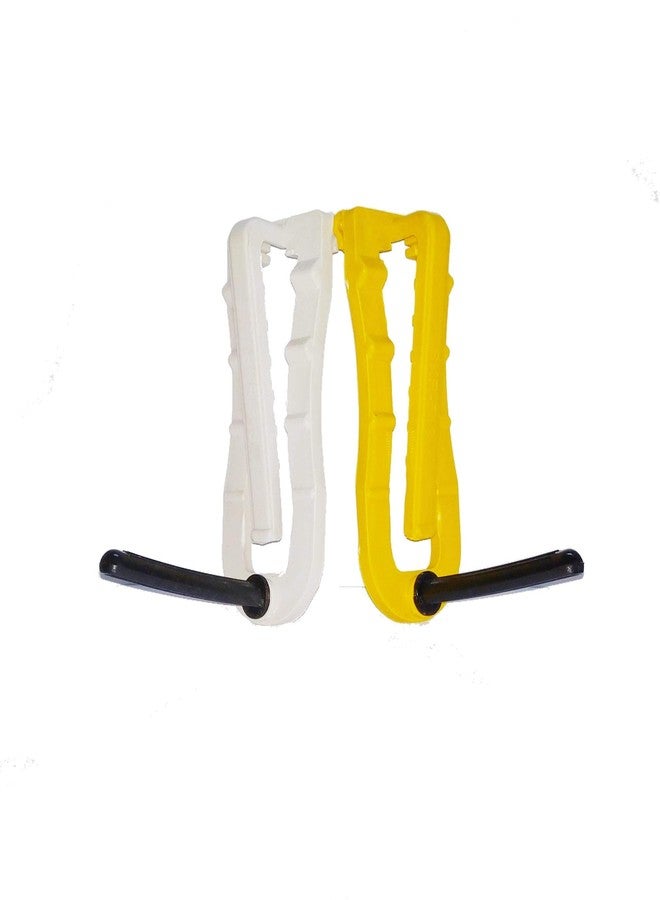 Pets Wizard Plastic Cuttlefish Bone Holder for Birds with Perch, Bone Holder for All Cages, Holder for Cuttlefish Bone for All Birds Budgies,Finches,Cockatiels (Yellow and White, 2 Holders)